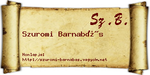 Szuromi Barnabás névjegykártya